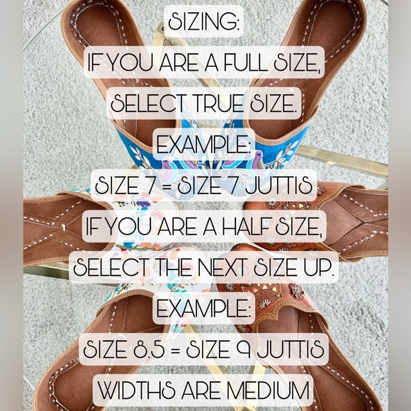 Handmade Imported Embroidered Leather Boho Flats, Juttis, Made in India, New - Picture 8 of 11